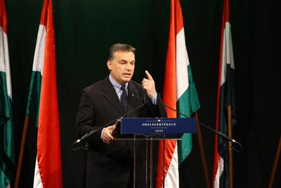 Orbán Viktor évértékelő beszéde-stock-foto