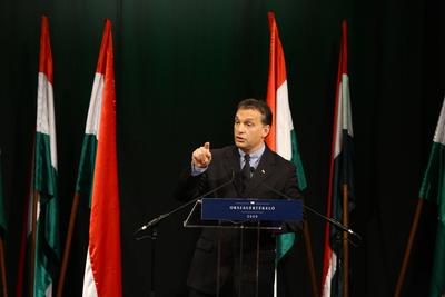 Orbán Viktor évértékelő beszéde-stock-foto
