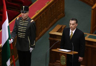 Kormányalakítás - Orbán Viktor eskütétele-stock-foto