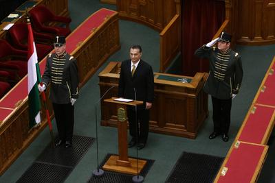 Kormányalakítás - Orbán Viktor eskütétele-stock-foto