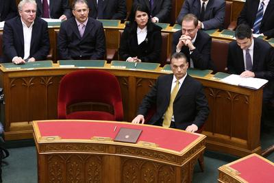 Kormányalakítás - Orbán Viktor eskütétele-stock-foto