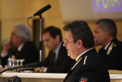 Parancsnoki évértékelő az ORFK-n-stock-foto