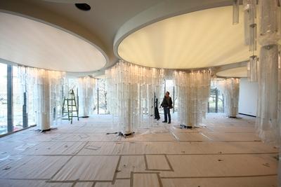 Építkezés a Rácz Fürdőnél-stock-foto