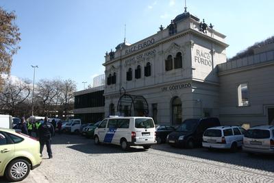 Építkezés a Rácz Fürdőnél-stock-foto