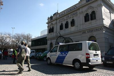 Építkezés a Rácz Fürdőnél-stock-foto