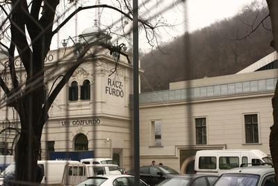 Építkezés a Rácz Fürdőnél-stock-foto