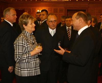 Hazánkba látogatott Traian Basescu román elnök-stock-foto