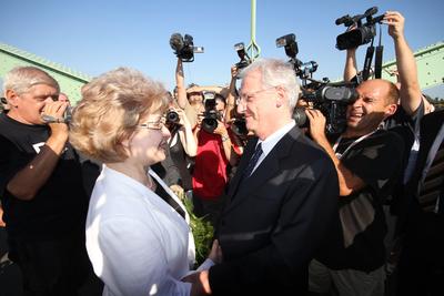 Sólyom László Révkomáromban-stock-foto