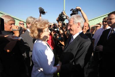 Sólyom László Révkomáromban-stock-foto