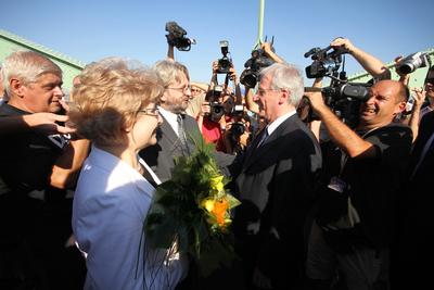 Sólyom László Révkomáromban-stock-foto