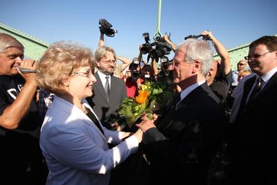 Sólyom László Révkomáromban-stock-foto