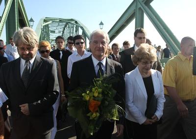 Sólyom László Révkomáromban-stock-foto