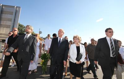 Sólyom László Révkomáromban-stock-foto