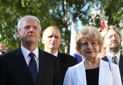 Sólyom László Révkomáromban-stock-foto