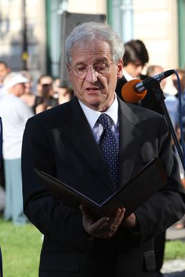 Sólyom László Révkomáromban-stock-foto