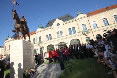Sólyom László Révkomáromban-stock-foto