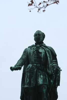 Széchenyi István szobra Budán-stock-foto