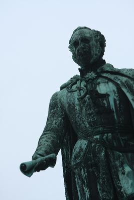 Széchenyi István szobra Budán-stock-foto