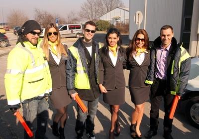 Sztárok a reptéren-stock-foto