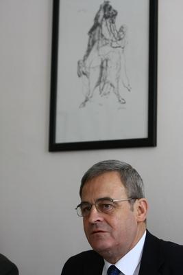 Tőkés László püspök sajtótájékoztatója-stock-foto