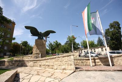 Turulszobor a XII. kerületben-stock-foto