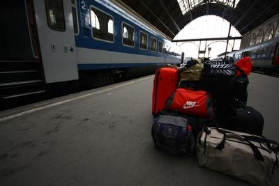 Vasutassztrájk Budapesten-stock-foto