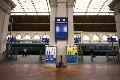 Vasutassztrájk Budapesten-stock-foto