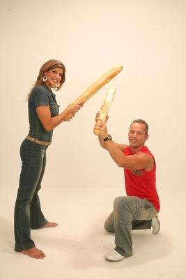 Béres Alexandra és Schobert Norbi-stock-foto