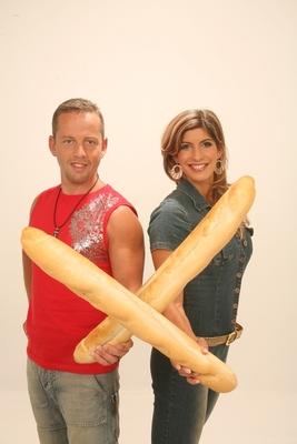 Béres Alexandra és Schobert Norbi-stock-foto