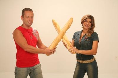 Béres Alexandra és Schobert Norbi-stock-foto