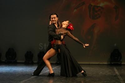 Budapest, 2008.01.21.
A Studio Vida támogatásával színpadra állt Magyarország legnagyobb salsa táncos produkciója a "Fuego de la SALSA - A SALSA tüze" 

A képen: Dudás Tibor és Südi Iringó-stock-foto