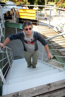 A Titanic-kiállítás "fedélzetén"-stock-foto