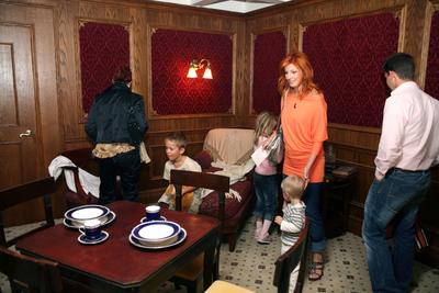 A Titanic-kiállítás "fedélzetén"-stock-foto