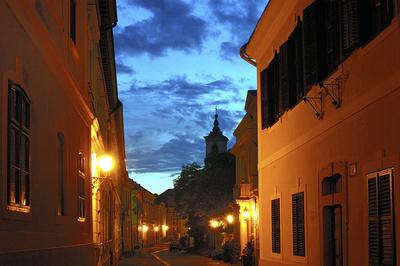 Veszprém, Vár utca-stock-foto