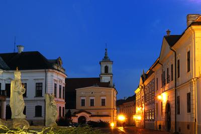 A veszprémi várnegyed-stock-foto