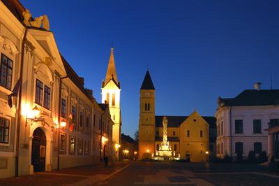 A veszprémi várnegyed-stock-foto