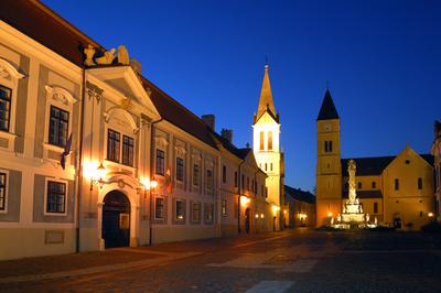 A veszprémi várnegyed-stock-foto