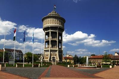 Az "Öreg Hölgy" nevet viselő víztorony Szegeden-stock-foto