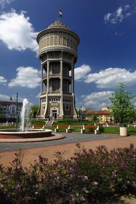 Az "Öreg Hölgy" nevet viselő víztorony Szegeden-stock-foto