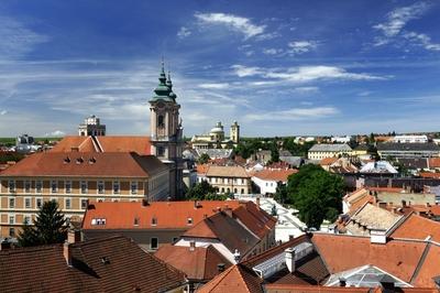 Eger látképe a várból-stock-foto