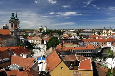 Eger látképe a várból-stock-foto