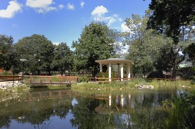 Az Orczy-kastély parkja, Gyöngyös-stock-foto