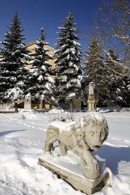 Kőoroszlán szobor, Pétervására-stock-foto