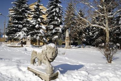 Kőoroszlán szobor, Pétervására-stock-foto