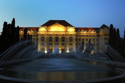 A Debreceni Egyetem főépülete-stock-foto