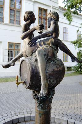 Szekszárd, Borkút a Régi Vármegyeháza udvarán-stock-foto