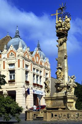Szekszárd, Szentháromság szobor-stock-foto