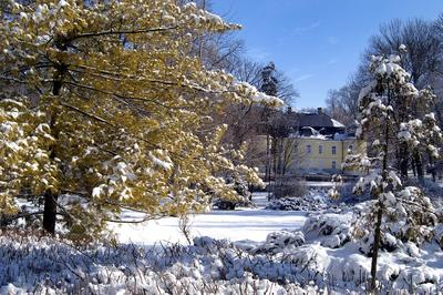 Bátonyterenye, a Gyürky–Solymossy-kastély télen-stock-foto