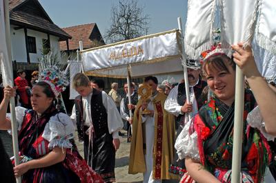 Hollókői Húsvéti Fesztivál-stock-foto
