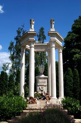 Szatmárcseke, Kölcsey Ferenc síremléke a református temetőben-stock-foto